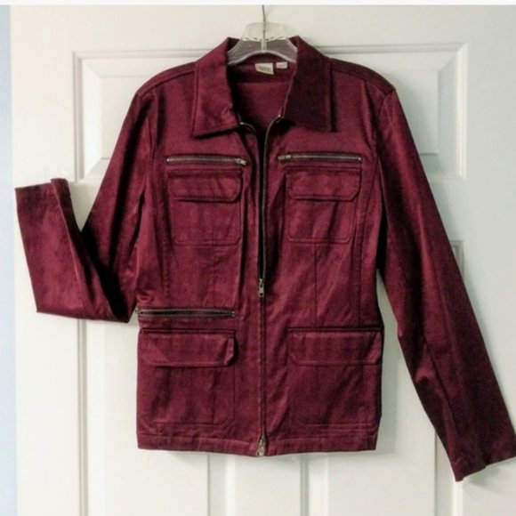 Dkny Jackets & Blazers - CITY Dona Karen plum size 8, retro, Zipper jacket